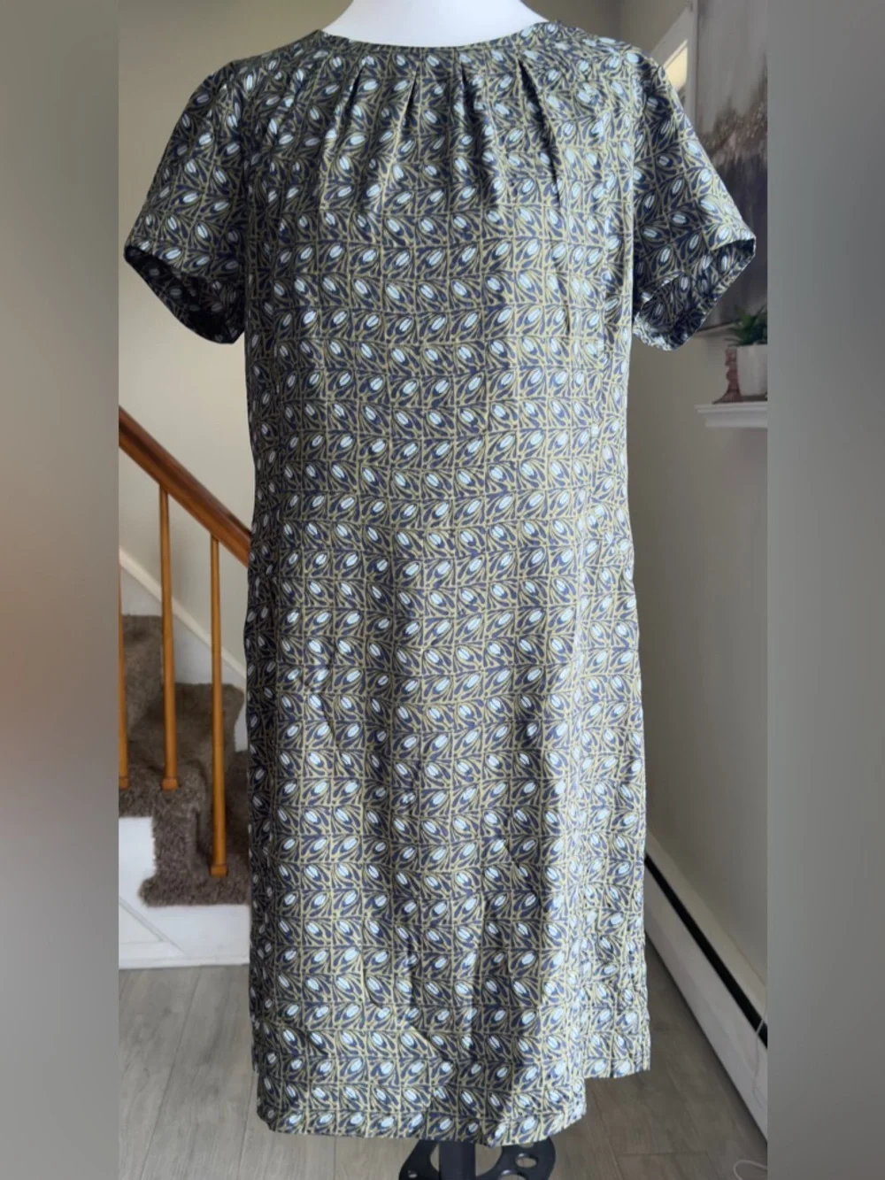 Tory Burch Green Silk Harriet Short Sleeve Dress Women's Size 8 Green